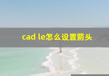 cad le怎么设置箭头